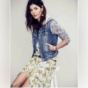 Free People Distressed Denim Jean Jacket
Hooded